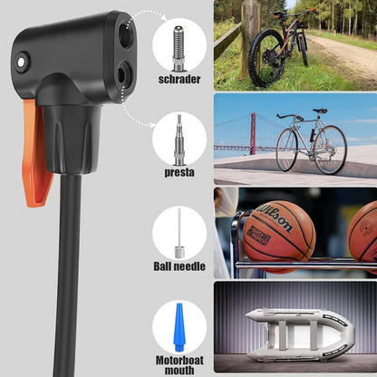 Portable Mini Bike Pump with Gauge