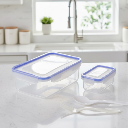 Multipurpose Air Tight 4 Side Lock Food Grade Lunch Box With Small Square Container
