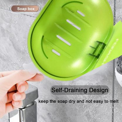 Wall-Mounted Plastic Soap Dish Holder for Bathroom & Kitchen