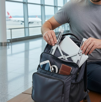 Metal Portable Laptop Stand – 6-Angle Adjustable Riser for Laptops, Phones & Tablets