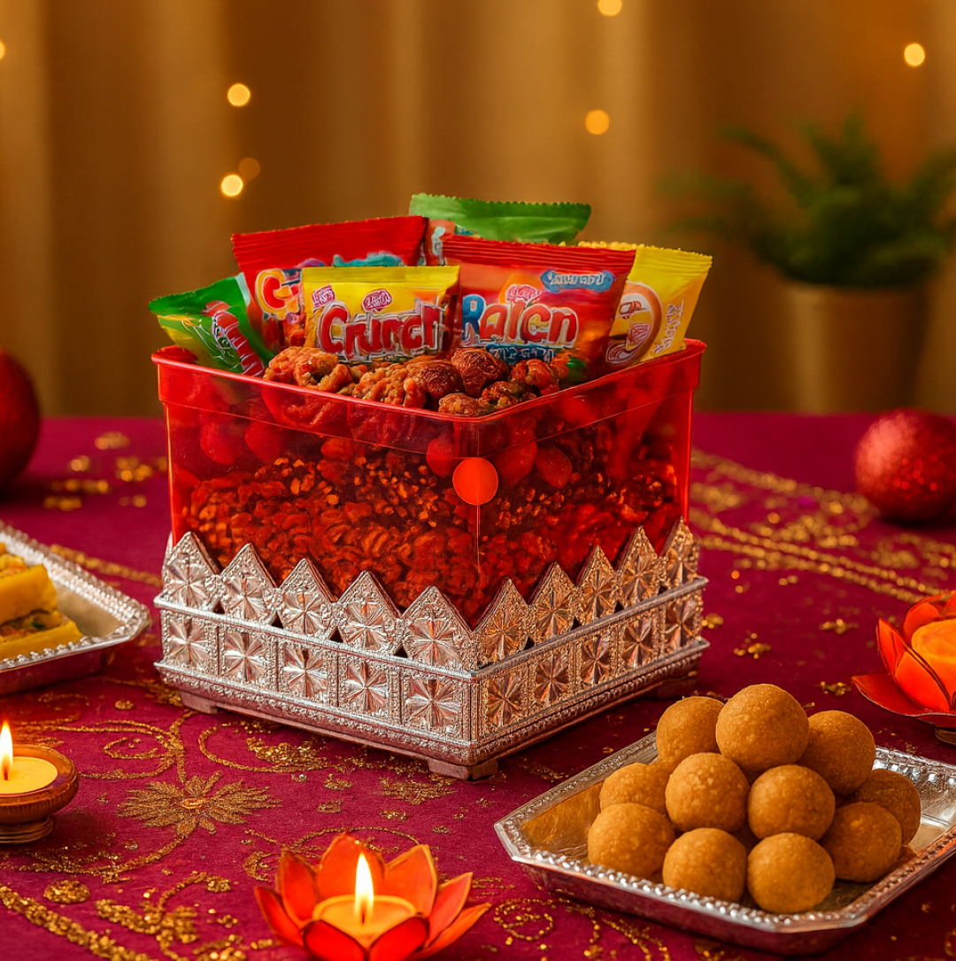 Ruby Dry fruit Storage Container - Attractive Design Box for Home & Kitchen