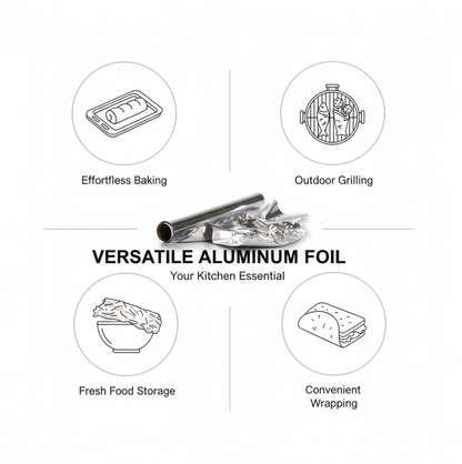 Heavy-Duty Aluminum Foil Roll – Non-Stick, Thick Sheet Baking & (10m x 300mm)