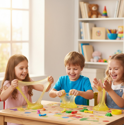 Soft Jar Slime Combo of Glitter Slime and Crystal Slime
