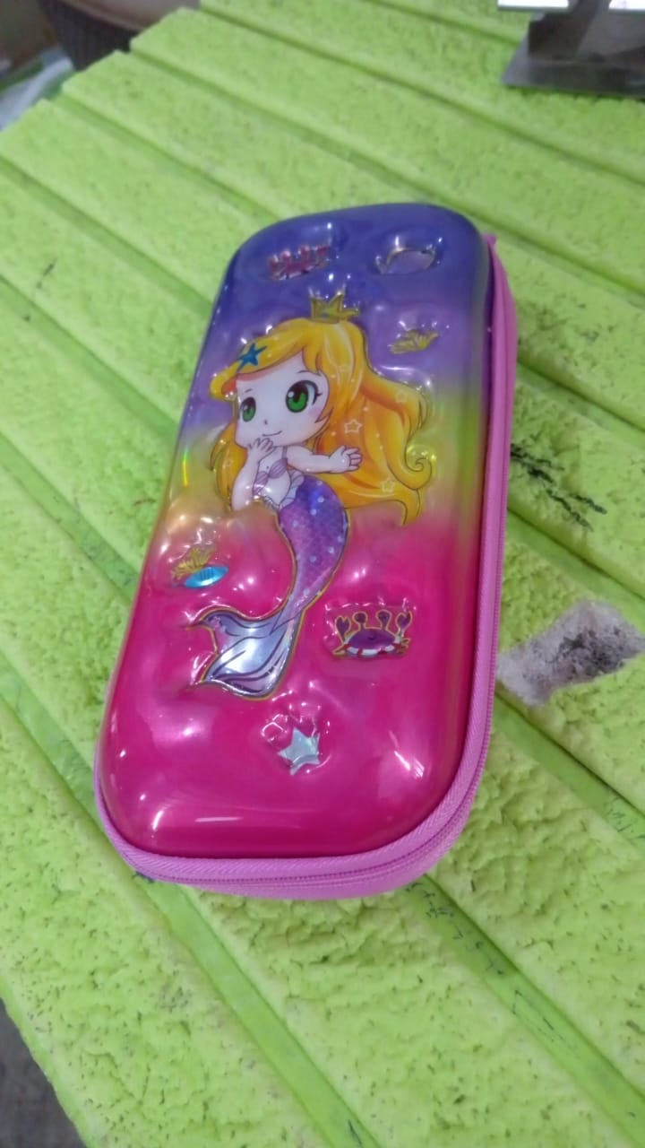 3D Cartoon Zipper Compass Box, Pencil Box (1 Pc) Your Brand