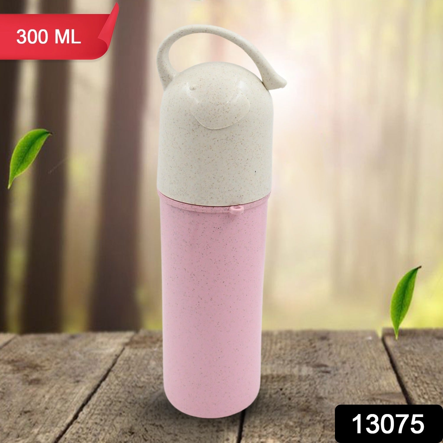 Travel Coffee Cup Portable Water Bottle Wheat Straw Coffee Tea Mug Coffee Mug with Lids & Handle for Coffee Tea Portable for School (300 ML Approx) Your Brand