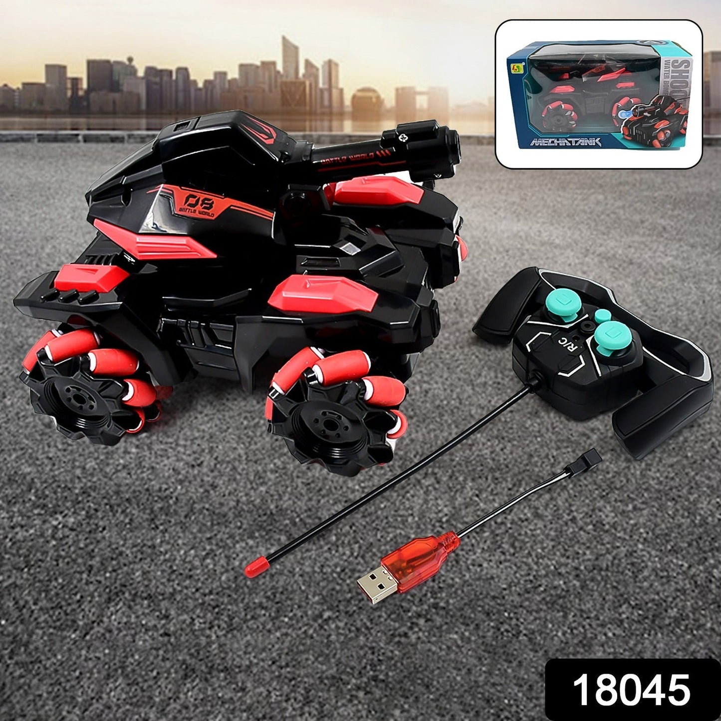 New Remote Control Vehicle 4wd Off Road Climbing Vehicle Water Bomb Armored Tank Battle Launcher Boys' Children's Toy Car (1 pc / With Remote) Your Brand