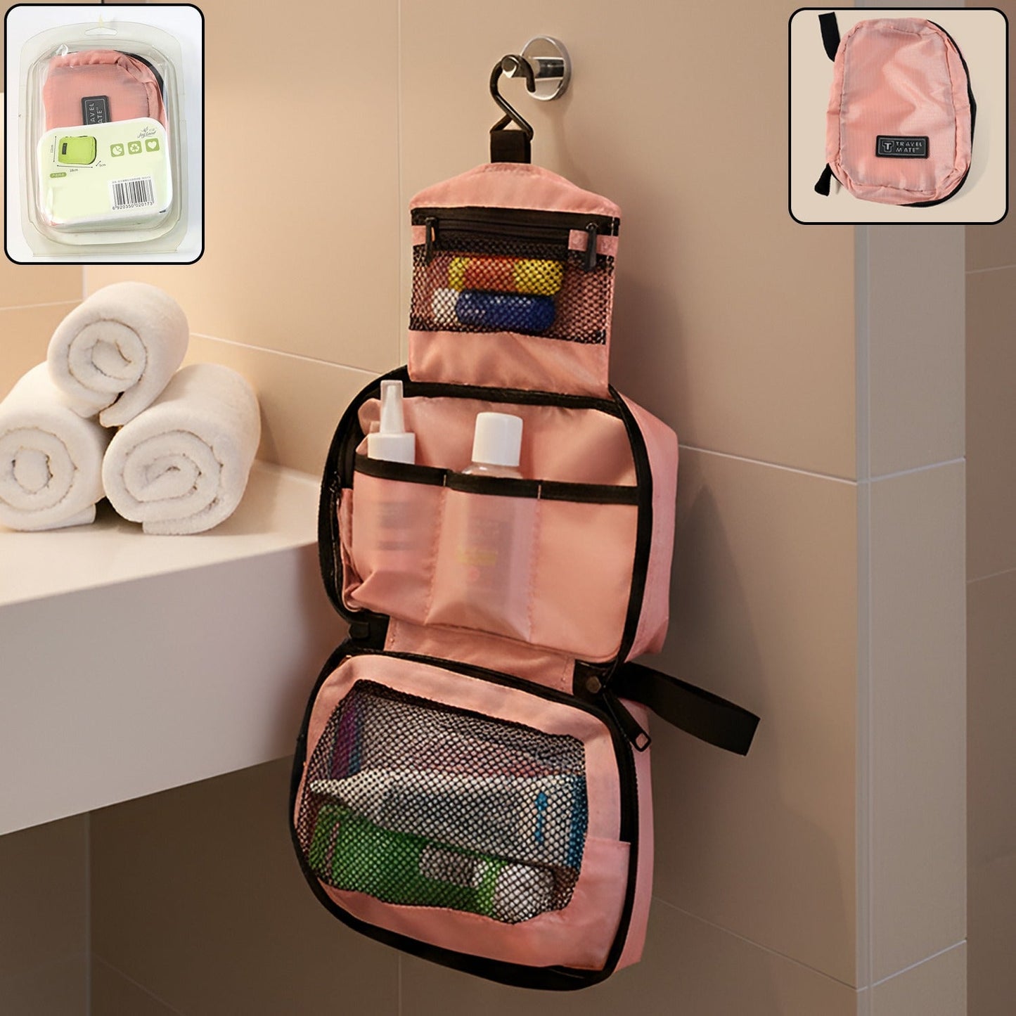 Premium Travel Mate Hanging Toiletry Bag (1 Pc)