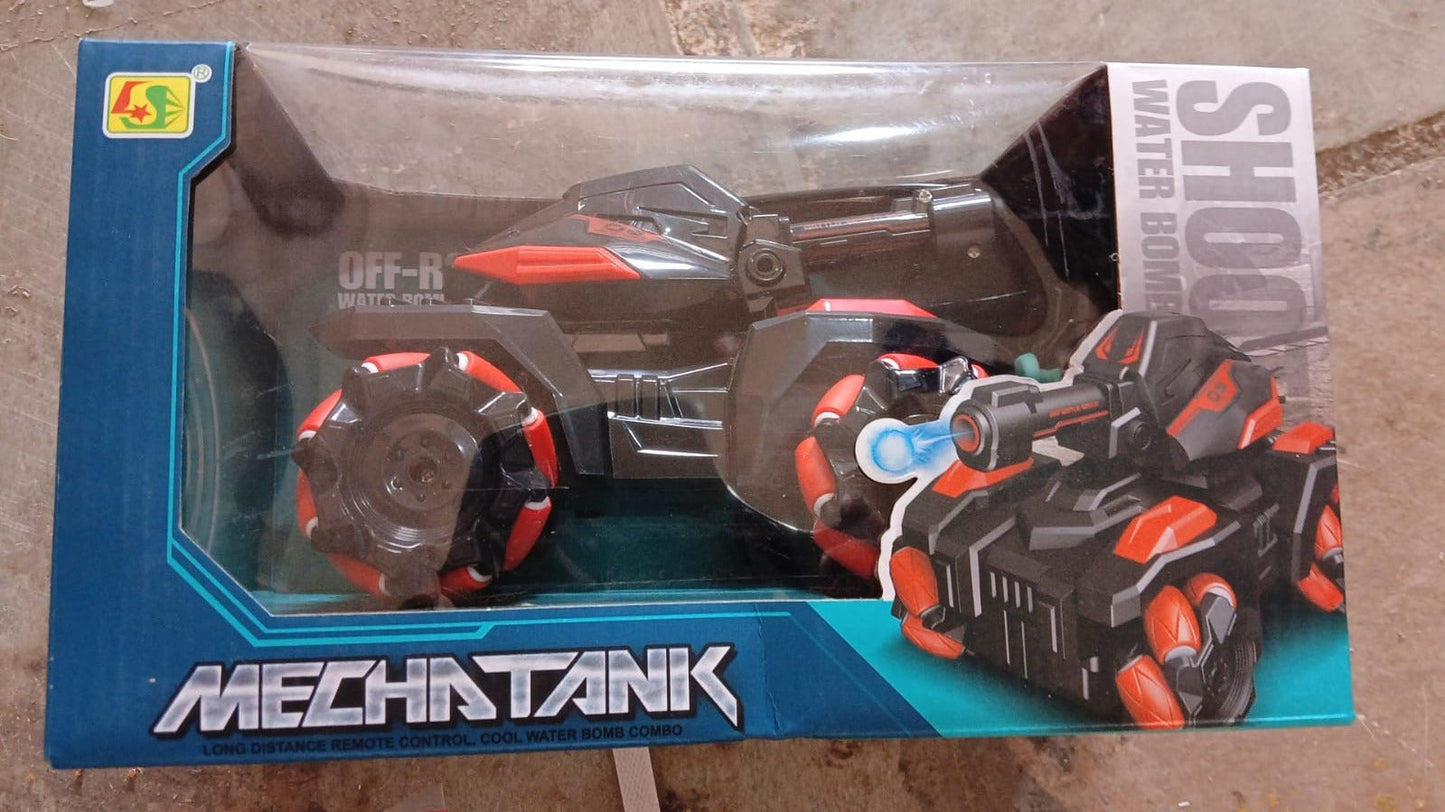 New Remote Control Vehicle 4wd Off Road Climbing Vehicle Water Bomb Armored Tank Battle Launcher Boys' Children's Toy Car (1 pc / With Remote) Your Brand