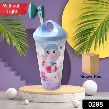 Unicorn Water Bottle with Straw & Lid for Kids (Without Light) Your Brand