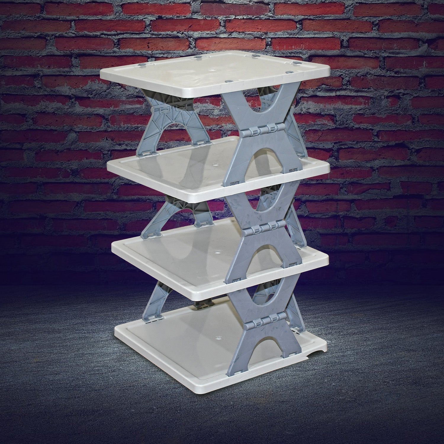 Foldable Shoe Rack (1 Pc, 4 Layers): Space-Saving, Entryway Storage Your Brand