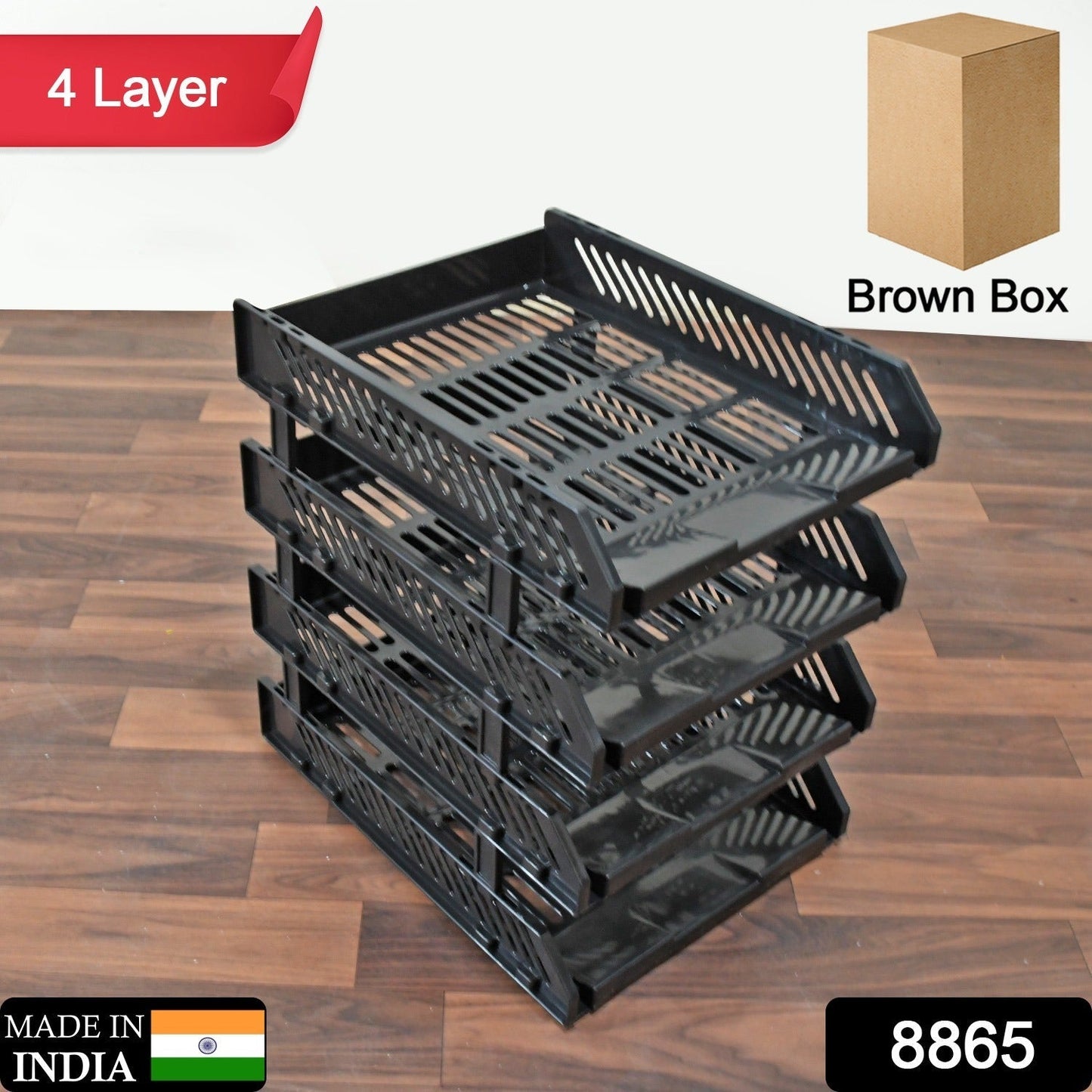 Multifunctional File Rack with Drawers: Desktop Storage for Office Supplies (4 Layers) Your Brand