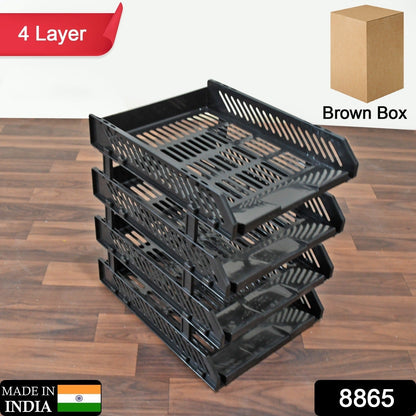Multifunctional File Rack with Drawers: Desktop Storage for Office Supplies (4 Layers) Your Brand
