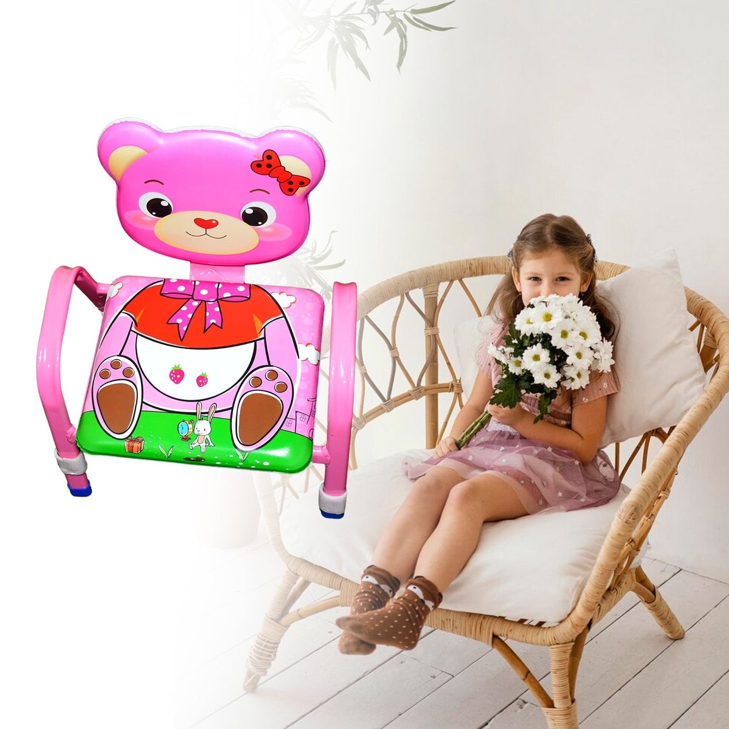 Cartoon Baby Chair Strong Steel Cushion & Comfortable Baby Chair High Quality Chair (1 Pc) Your Brand