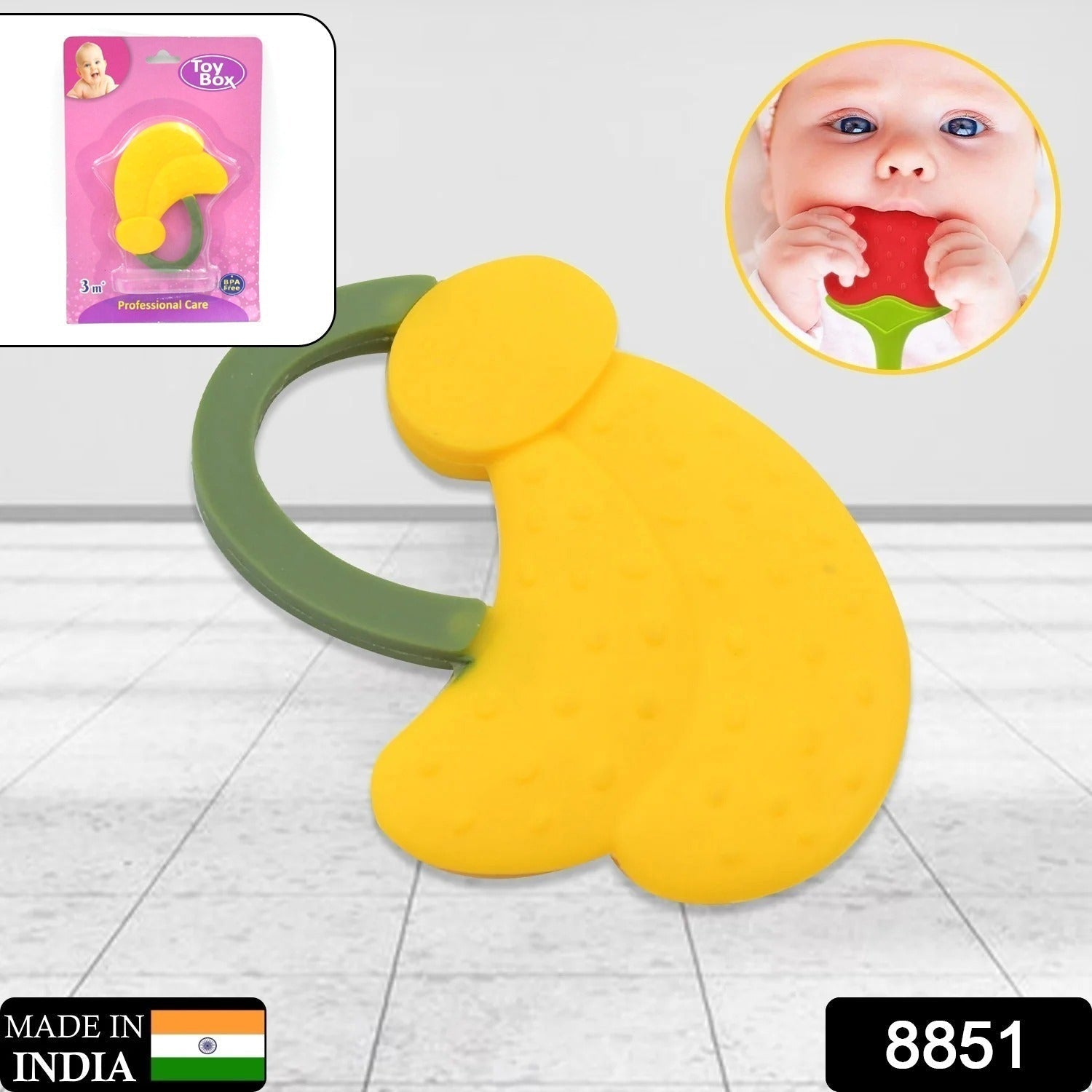 Baby Silicone Teether (1 Pc): Food Grade, Non-Toxic, Teething Relief (3 Months+) Your Brand