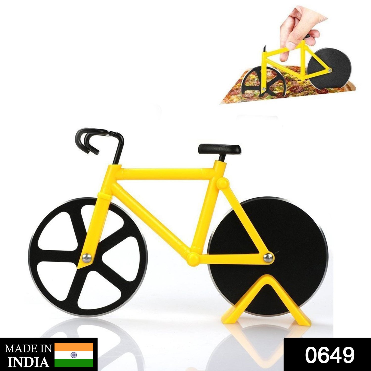 Bicycle Pizza Cutter (1 Pc): Stainless Steel, Unbreakable Handle Your Brand