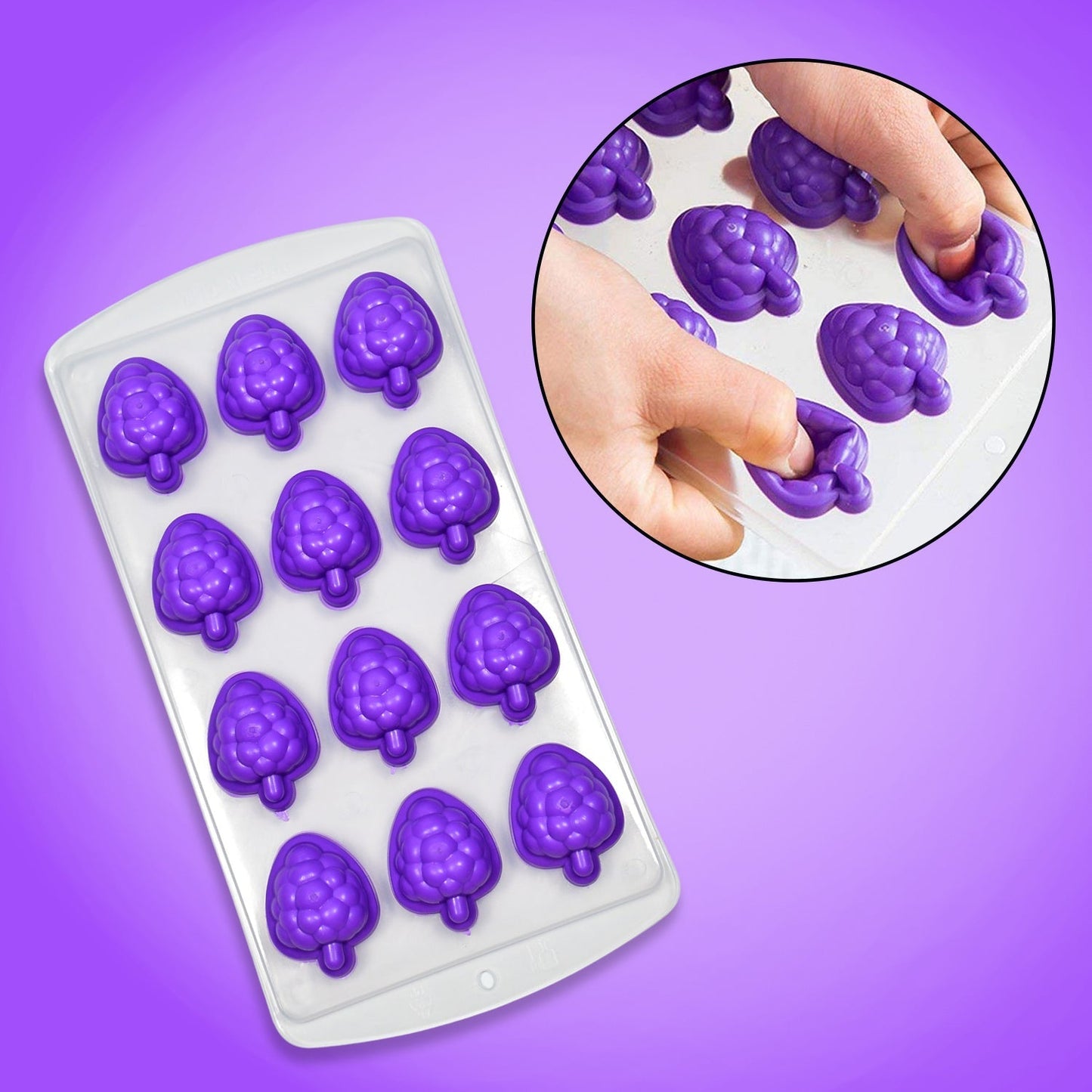Silicone Mold Ice Cube Tray Creative Sweet Multi Type Ice Tray , Ice Cube Trays Multi Fruit Shape Ice Tray (1 Pc) Your Brand