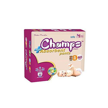 Premium Champs High Absorbent Pant Style Diaper (Small Size / 42 Pcs) Your Brand