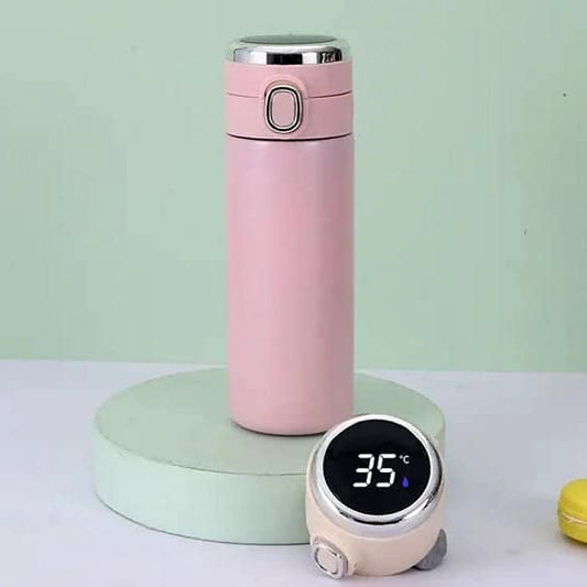 Smart Vacuum Insulated Water Bottle with LED Temperature Display, Cold & Hot | Leak Proof | Office Bottle | Gym | Home | Kitchen | Hiking | Trekking | Travel Bottle  (Mix Color & Design / 320 ML) Your Brand