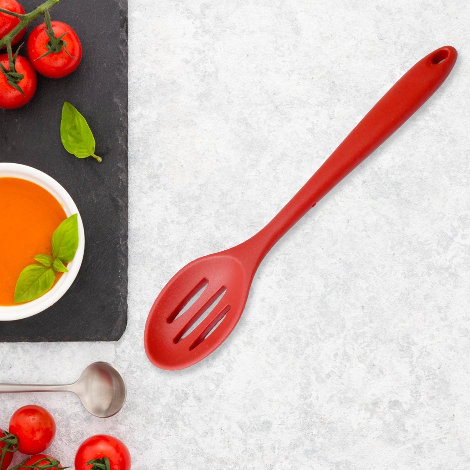 Multipurpose Silicone Spoon, Silicone Basting Spoon Non-Stick Kitchen Utensils Household Gadgets Heat-Resistant Non Stick Spoons Kitchen Cookware Items For Cooking and Baking (6 Pcs Set) Your Brand