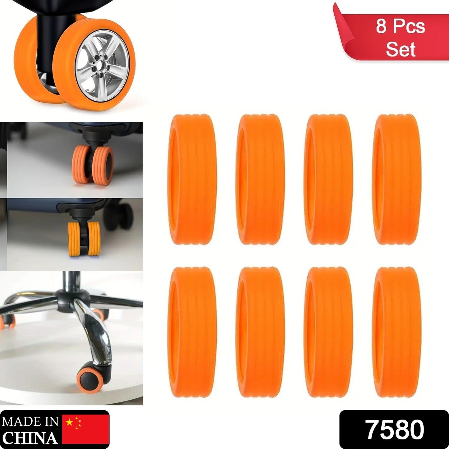 Luggage Wheel Covers, 8 Pcs Luggage Wheel Covers For Suitcase, Reduce Noise For Travel Luggage Suitcase, Silicone Suitcase Wheels Cover, For Protect Suitcase Wheels (8 Pcs) Your Brand