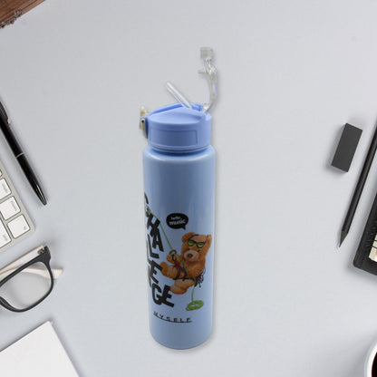 Plastic Water Bottle 3pc Set,3  Different Size Bottle High Quality Water Bottle Plastic Water Bottle BPA-Free & Leak-Proof!  Cartoon Printed Design for Kids' School, For Fridge, Office, Sports, School, Gym, Yoga (3 Pc Set) Your Brand