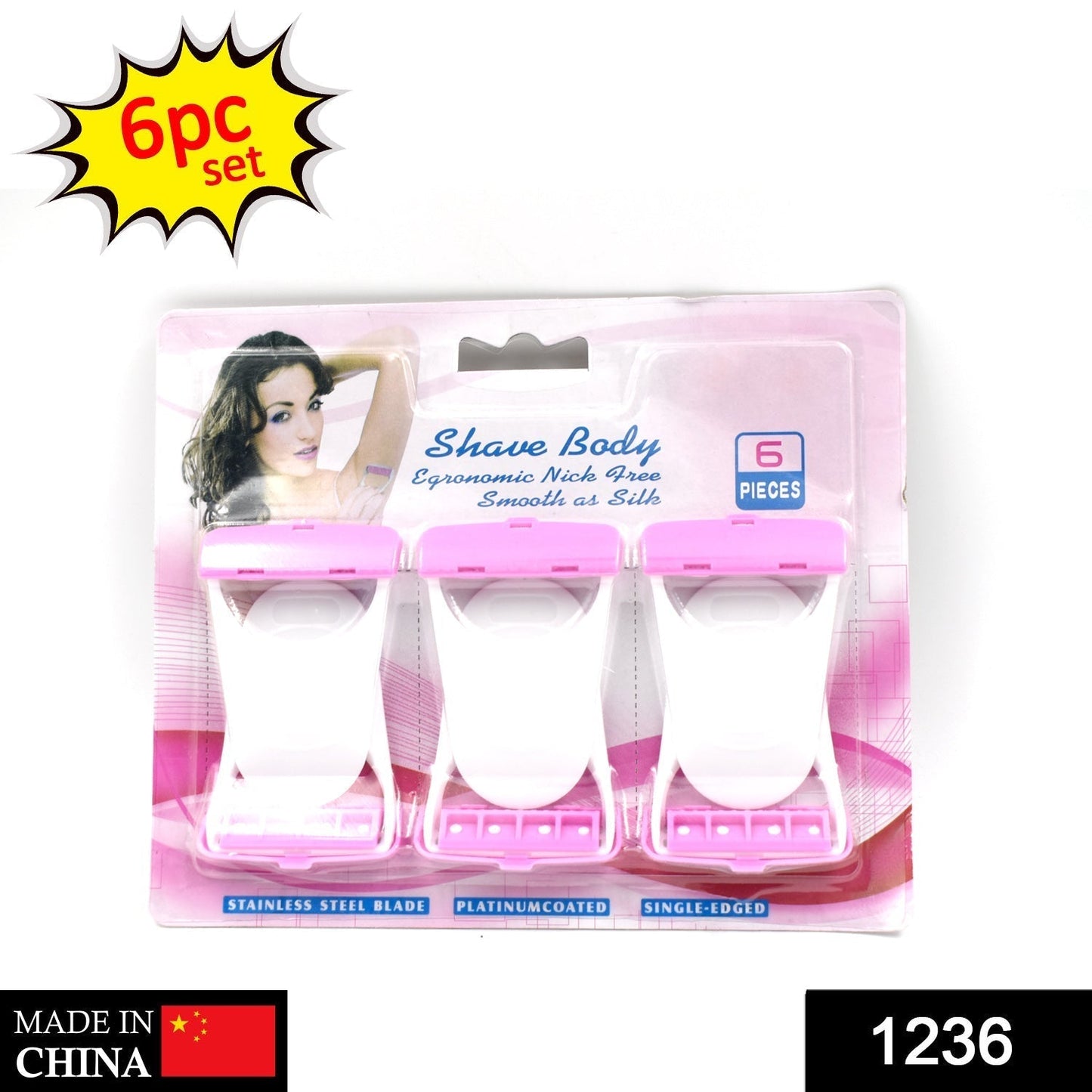 Disposable Body Skin Hair Removal Razor for Women  Pack of 6 Your Brand