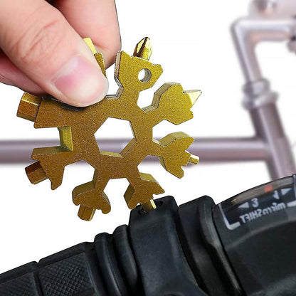 Durable & Portable 18 in 1 Snowflake Multi-Tool, Snowflake Bottle Opener Flat Phillips Screwdriver Kit Wrench Your Brand