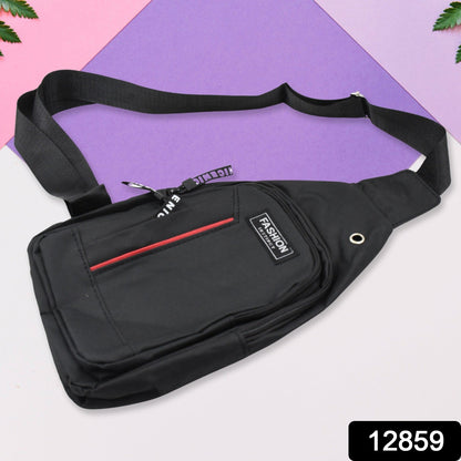 Waterproof Anti Theft Cross-body fanny pack waist bag, Shoulder Bags Chest Men Casual fashion USB Charging hook Sling Travel Bag (1 Pc / Black & Grey Color) Your Brand