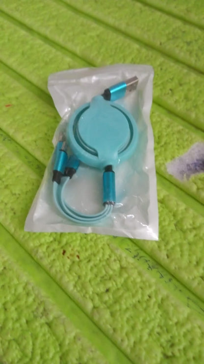 3 in 1 Retractable Charger Charging Cable (1 Pc / Mix Color) Your Brand