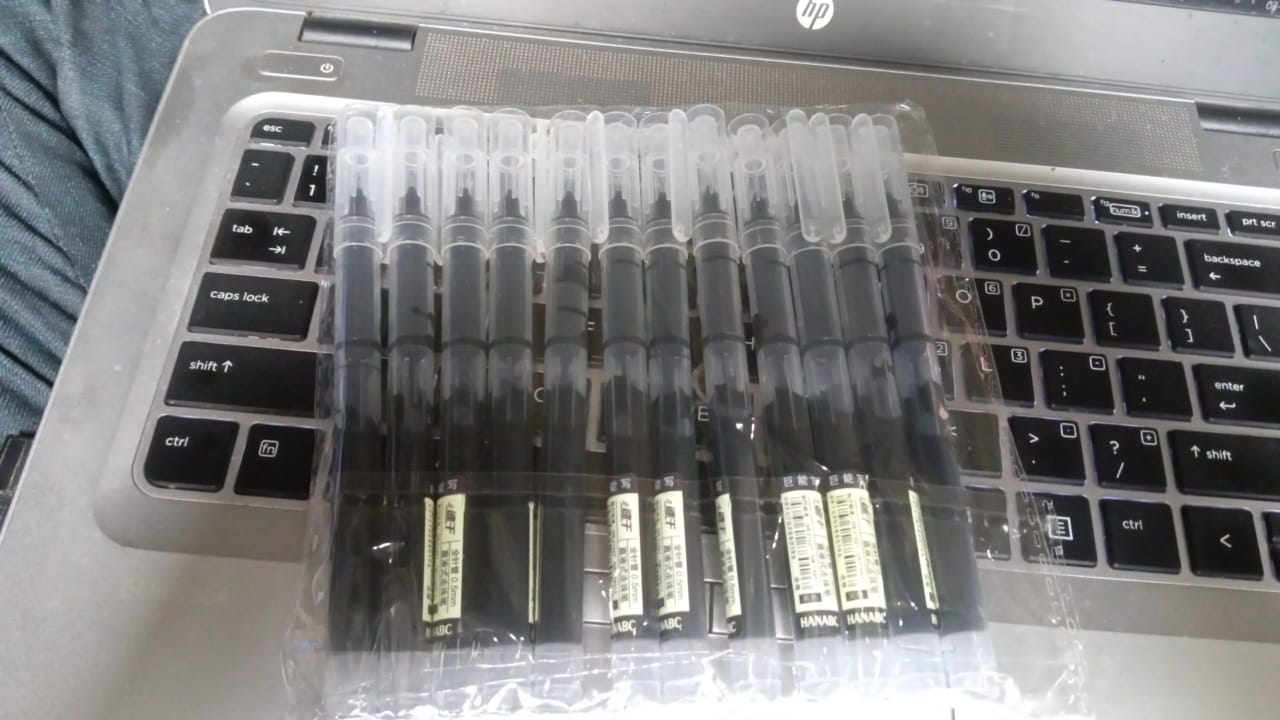 Large Black Roller ball Pens / Gel Pen Set Drawing Writing Pen 0.5 mm (12 Pcs Set) Your Brand
