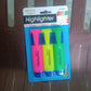 Highlighter Pen, Assorted Colours Water Based Broad Tip Writing Marker (3 Pcs Set)