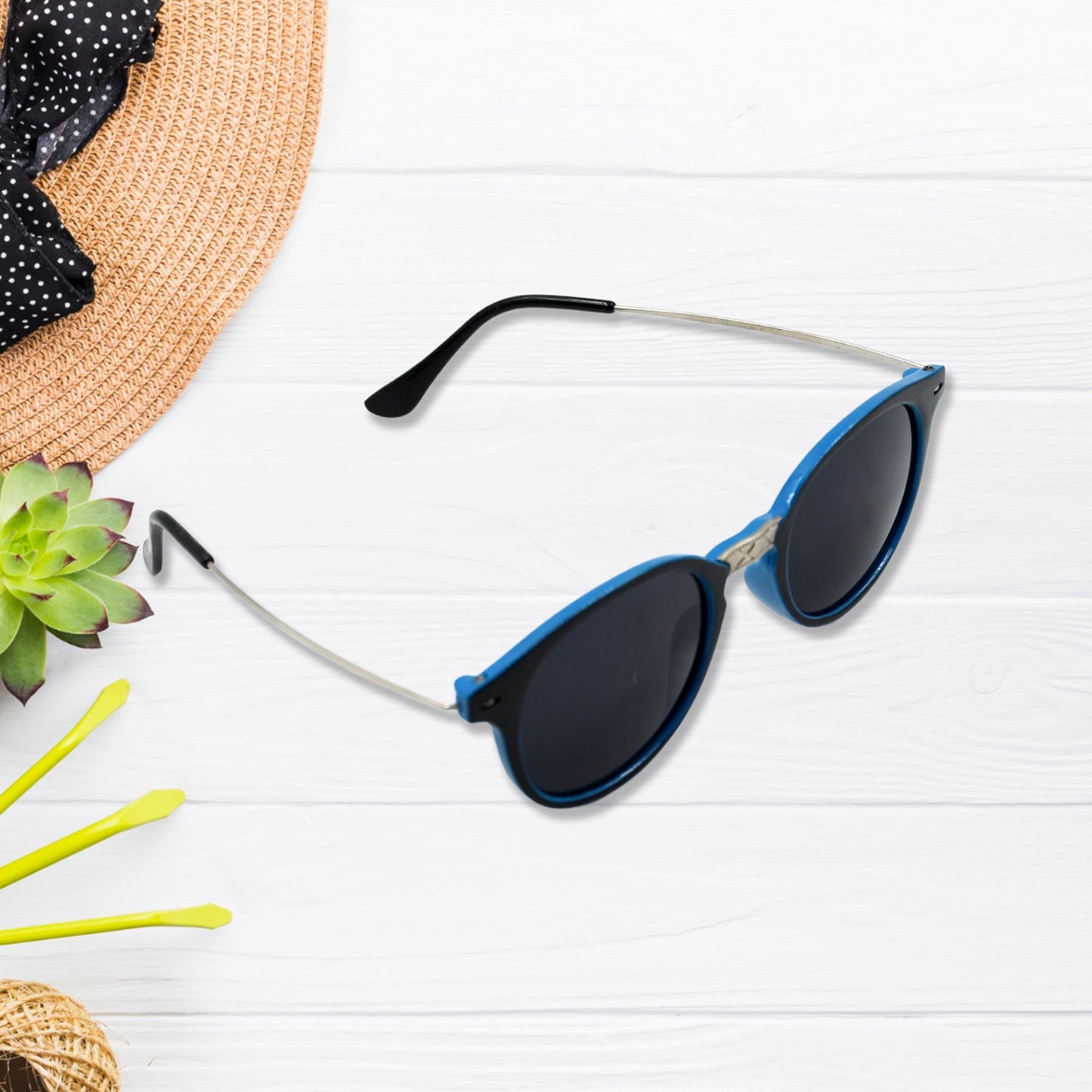 7756 Uv Protected Round Sunglasses Classic Sunglasses For Men  Women Lightweight Wukusy