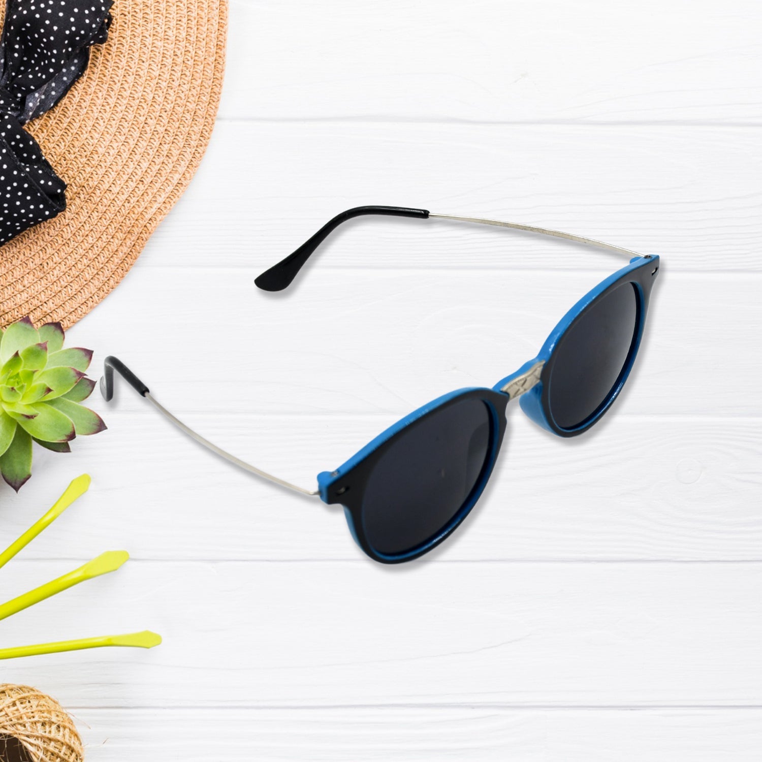 7756 Uv Protected Round Sunglasses Classic Sunglasses For Men  Women Lightweight Wukusy