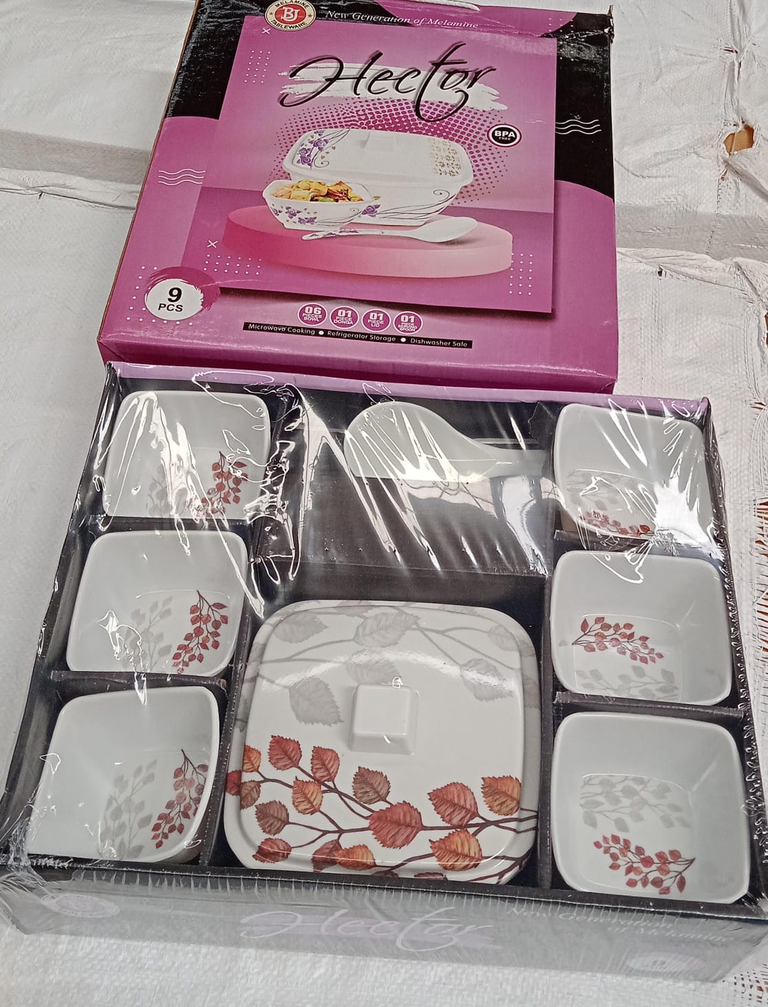 Hector High Quality Dinning Dinner / Pudding Set (9 Pcs set) Your Brand