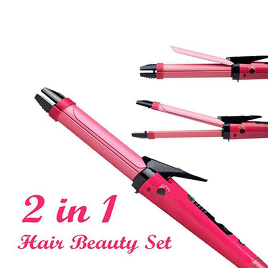 385 2 In 1 Hair Straightener And Curler Machine For Women  Curl  Straight Hair Iron Wukusy