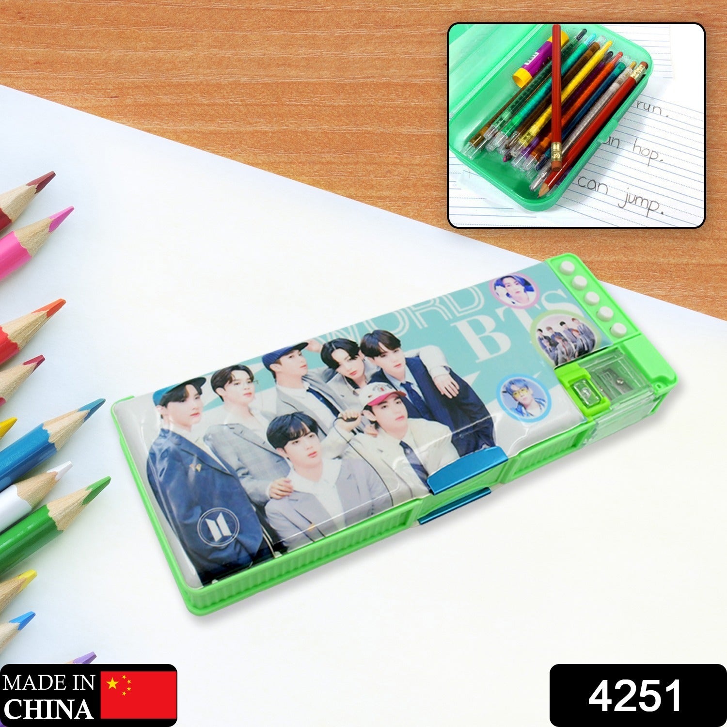 Multipurpose Compass Box (2 Compartments): Cartoon Pencil Case for Kids Your Brand