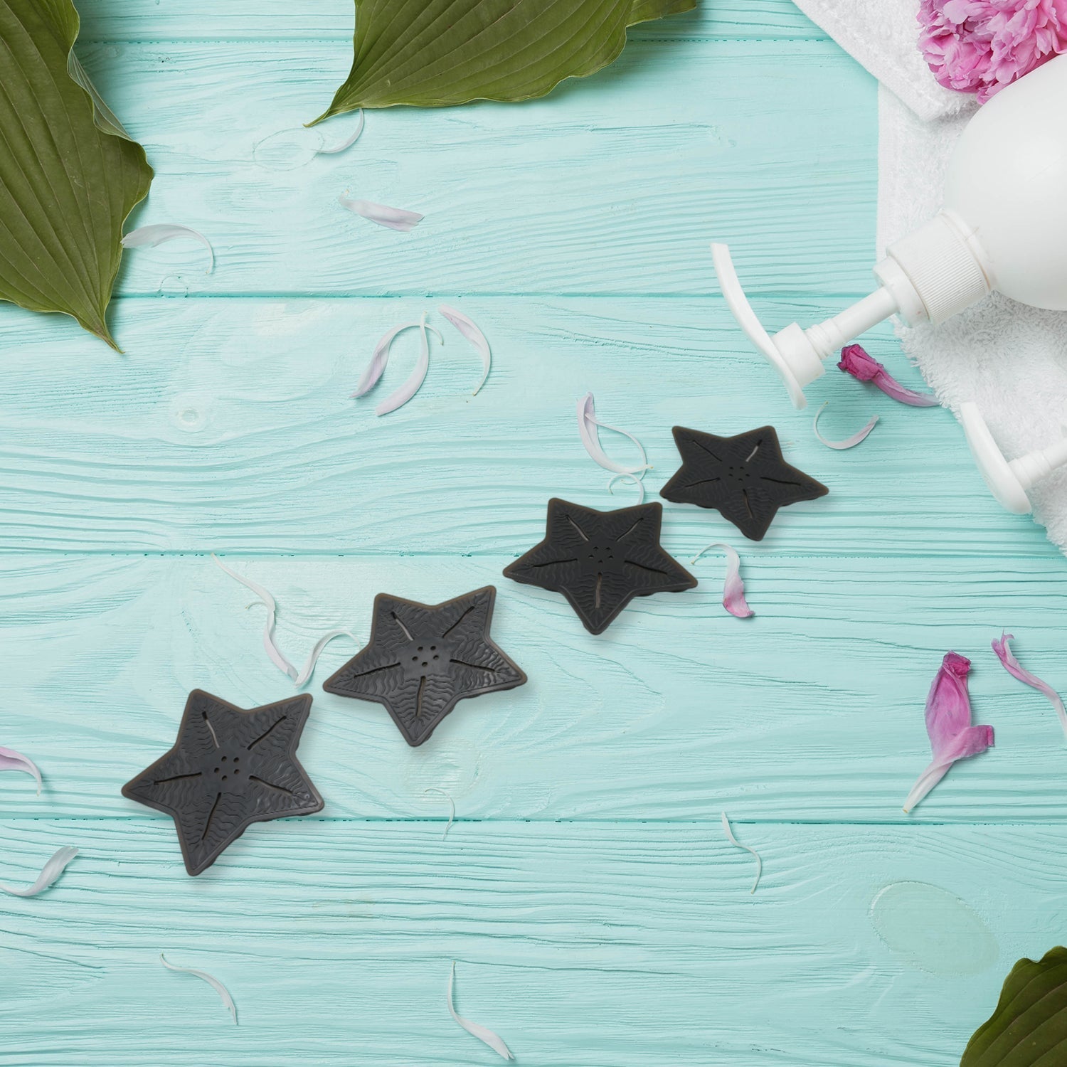 Mini  Pvc Anti-Slip Bat Mat Non Slip Baby Bath Mats, Mini Child Safety Anti Slip Shower Mats Star Shaped for Kids (4 pc Set) Your Brand