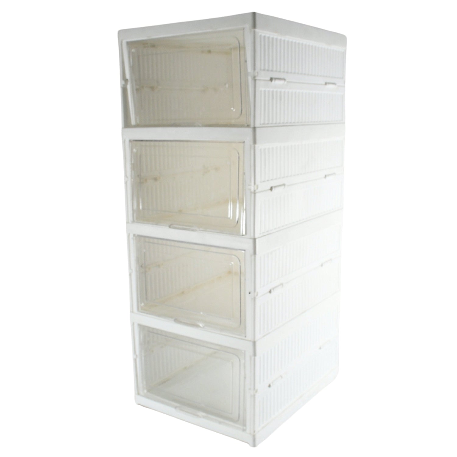 Stackable Multifunctional Storage, for Clothes Foldable Drawer Shelf Basket Utility Cart Rack Storage Organizer Cart for Kitchen, Pantry Closet, Bedroom, Bathroom, Laundry (4 Layer /  1 Pc) Your Brand
