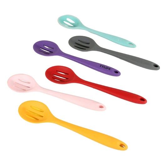 Multipurpose Silicone Spoon, Silicone Basting Spoon Non-Stick Kitchen Utensils Household Gadgets Heat-Resistant Non Stick Spoons Kitchen Cookware Items For Cooking and Baking (6 Pcs Set) Your Brand