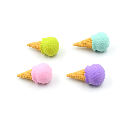 Cone Eraser for Girls & Boys / Eraser for School B'Day Return Gift Party Doughnut Lollipop Ice Cream Theme Shape Erasers Pencils Set for Kids Educational Stationary kit, School Supplies (1 Set 4 Pc) Your Brand