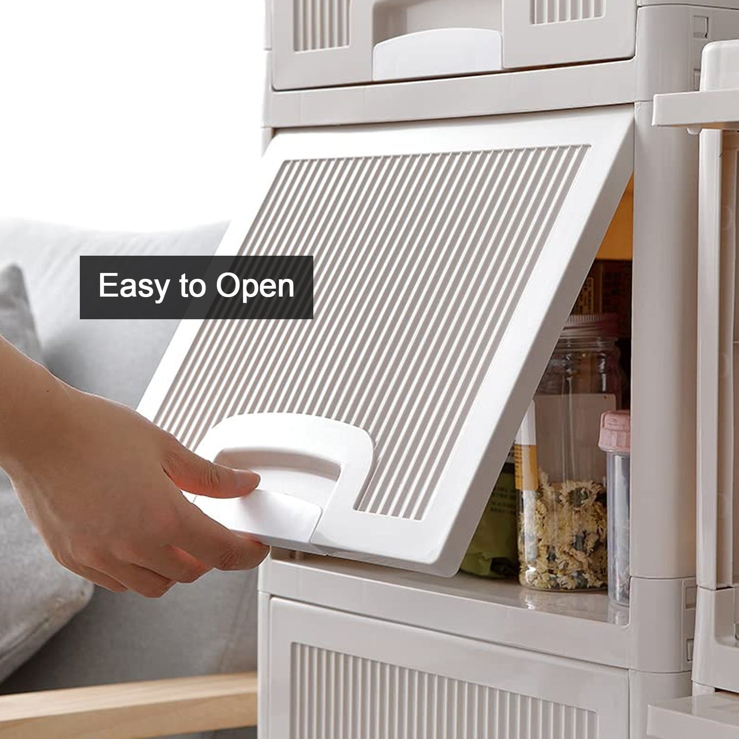 Multipurpose Storage Cabinet, Storage Solutions plastic drawers || Multi Layer Wardrobe Storage Drawers || Foldable Multipurpose Drawer Units For Kitchen, Bathroom, Bedroom, Cloth (4 Layer) Your Brand