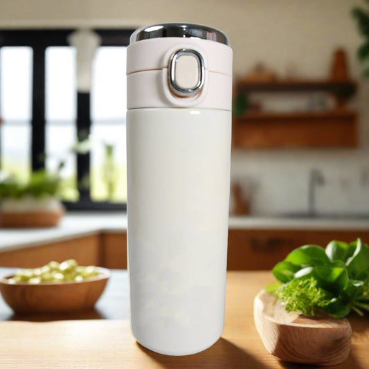 Smart Vacuum Insulated Water Bottle with LED Temperature Display, Cold & Hot | Leak Proof | Office Bottle | Gym | Home | Kitchen | Hiking | Trekking | Travel Bottle  (Mix Color & Design / 420 ML) Your Brand