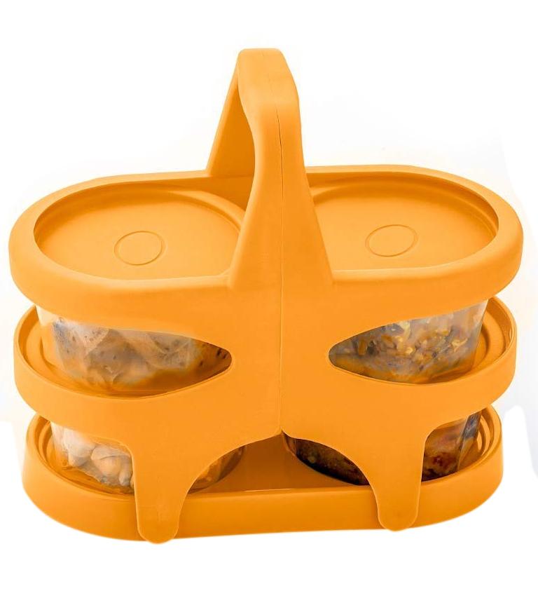 Lunch Box (200 ml each Container) with Attractive Stand - 4 pcs Your Brand