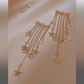 Celestial Dangle Star Earrings – Long Layered Chains with Gold Plated Star Charms