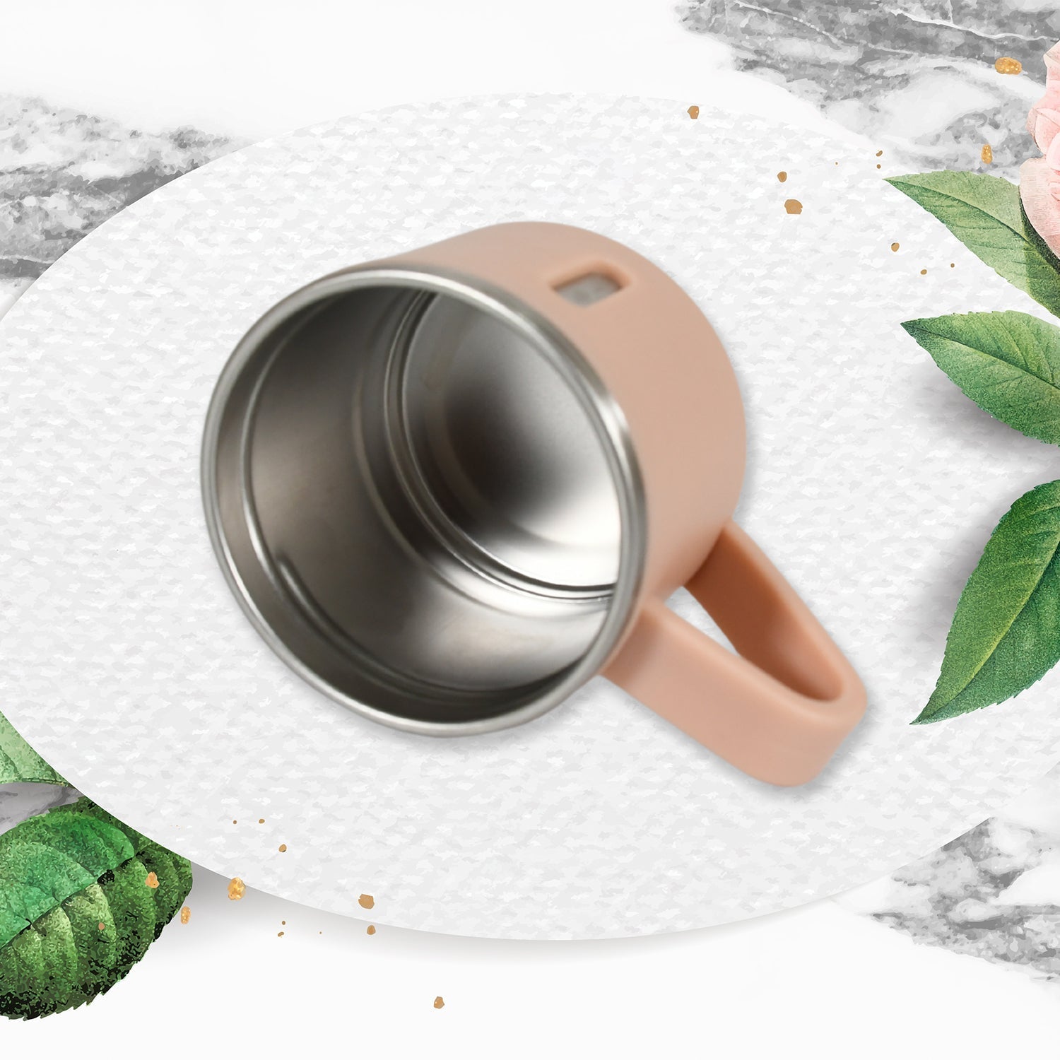 Stainless Steel Vacuum Coffee / Tea Cup, Tea Mug Hot Insulated Double Wall Stainless Steel, Coffee, and Milk Cup with Handle Easy To Carry: Coffee Cup (1 Pc) Your Brand