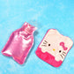 Pink Small Hot Water Bag with Cover for Pain Relief