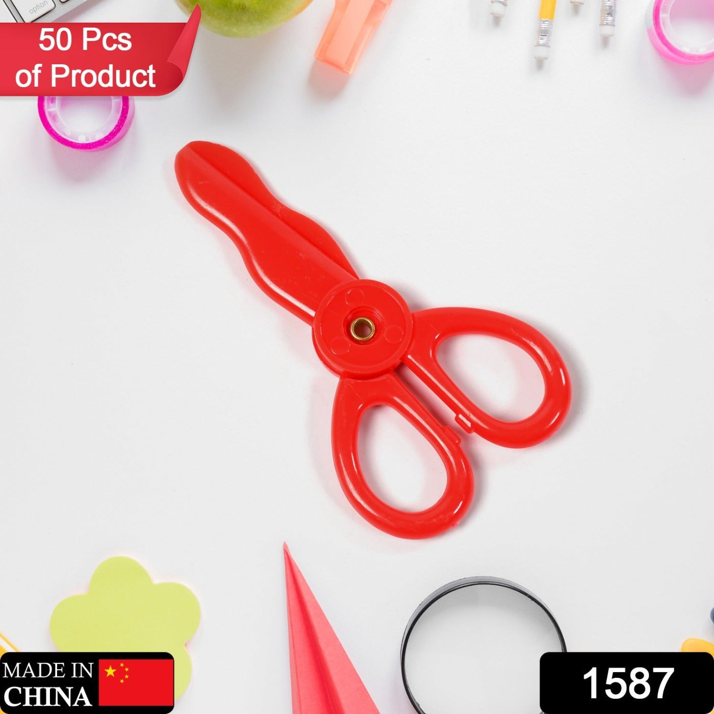 Plastic Child-Safe Scissor Set (50 Pcs Set) Your Brand