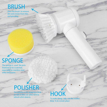 5in1 Home Kitchen Electric Cleaning Brush, Electric Spin Scrubber Your Brand