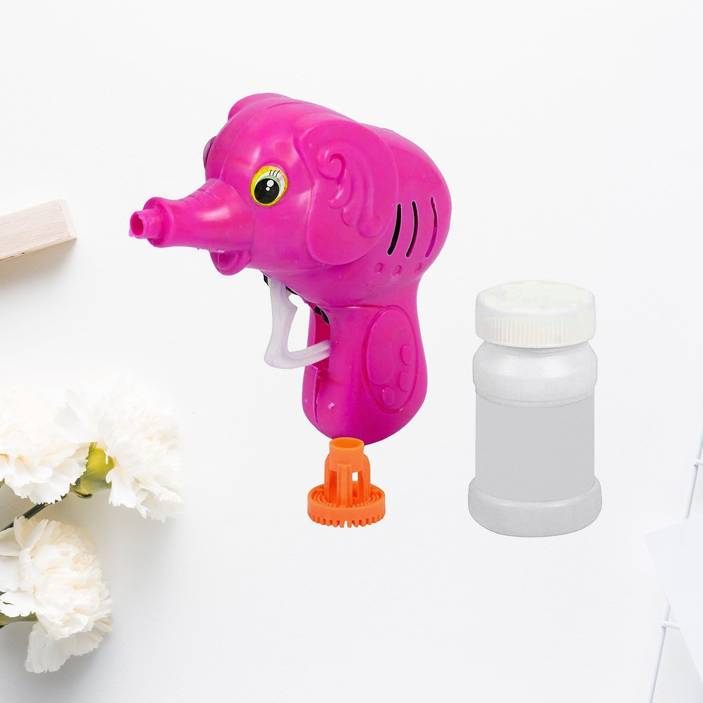 Elephant Hand-Press Bubble Gun Toy with Bubble Liquid Bottle for Kids