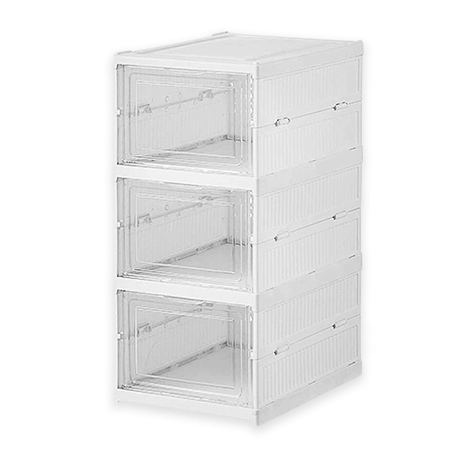 Stackable Multifunctional Storage, for Clothes Foldable Drawer Shelf Basket Utility Cart Rack Storage Organizer Cart for Kitchen, Pantry Closet, Bedroom, Bathroom, Laundry (3 Layer / 1 Pc) Your Brand